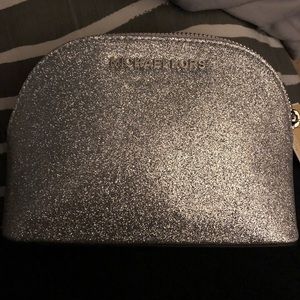 Michael Kors silver glitter pouch